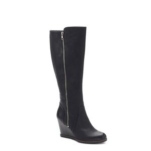 Sonoma black tall wedge boot sz. 8.5